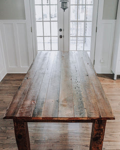 Rustic Rough Sawn Reclaimed Handcrafted Table