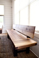 Load image into Gallery viewer, Handcrafted Walnut Bench with Back
