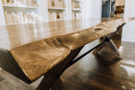 Load image into Gallery viewer, Custom Handcrafted X-Base Ash Live Edge Table 

